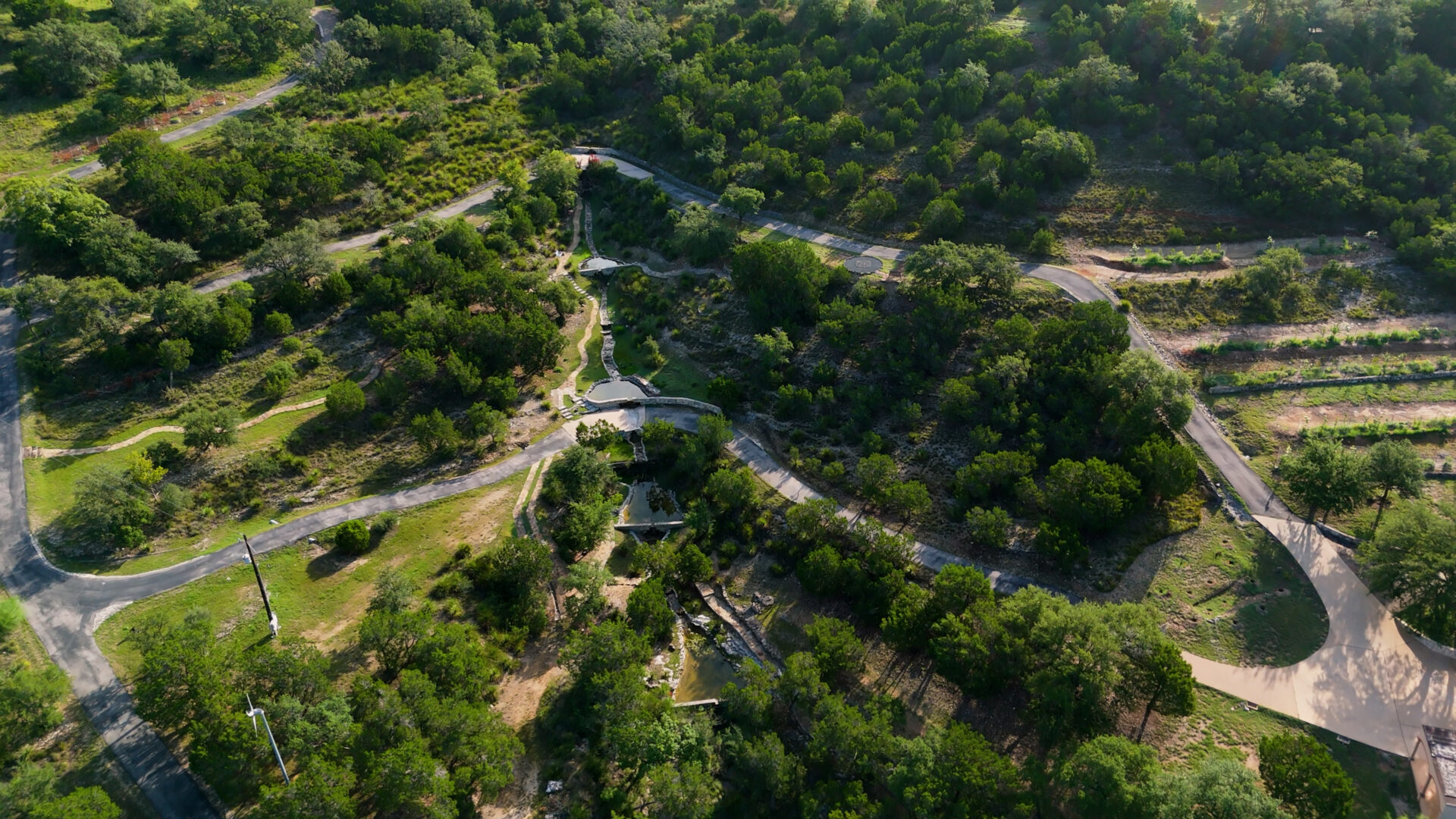 Aerial view of the Texas Hill Country landscape